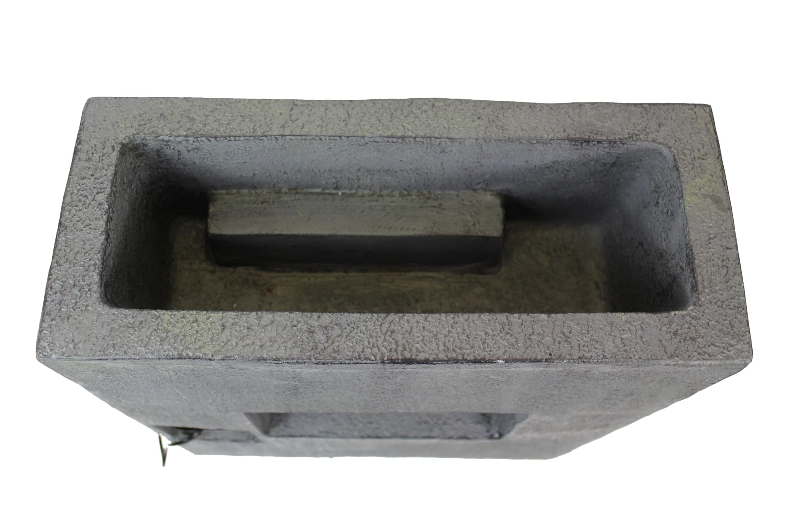 Fontaine de Jardin avec éclairage, plantable, Aspect béton 57 cm Cascade Blanc Chaud, décoration