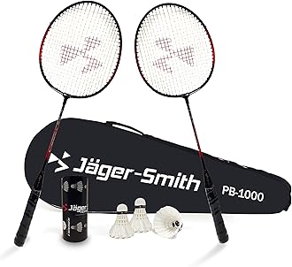 Jager-Smith PB 1000 Badminton Combo & Featherlite 2 (Pack of 3) Feather Shuttles with Steel Shaft & Full Body Cover