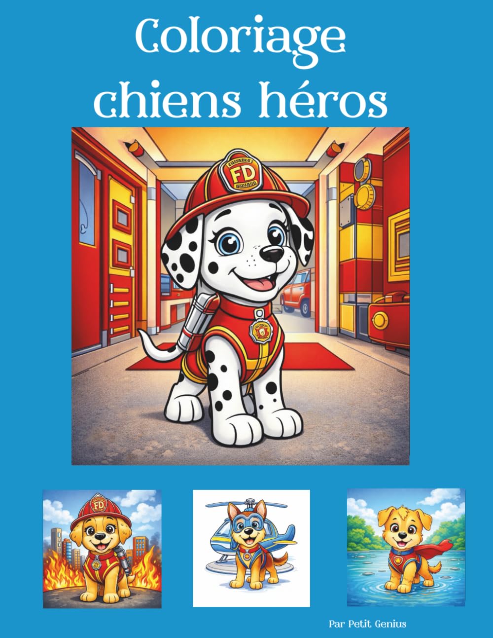 Coloriage chiens héros: Chiens courageux en mission de secours – Livre de coloriage pour enfants à partir de 3 ans