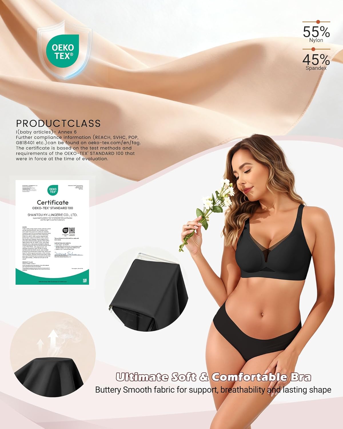 As Fairy Women’s Sexy Deep V Mesh Wireless Bra Seamless Bralettes, Soft Support Breathable Comfort Daily Wear Brassiere - Image 4