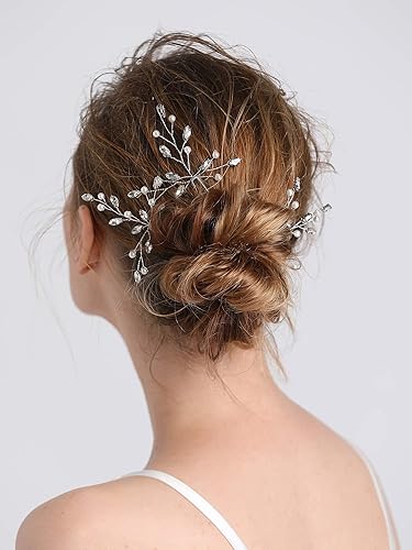 Miniatura 2 de fxmimior Accesorios para el cabello nupcial con perlas de cristal, pinzas para el pelo, Bobby Pin para boda, fiesta, noche, accesorio para la cabeza