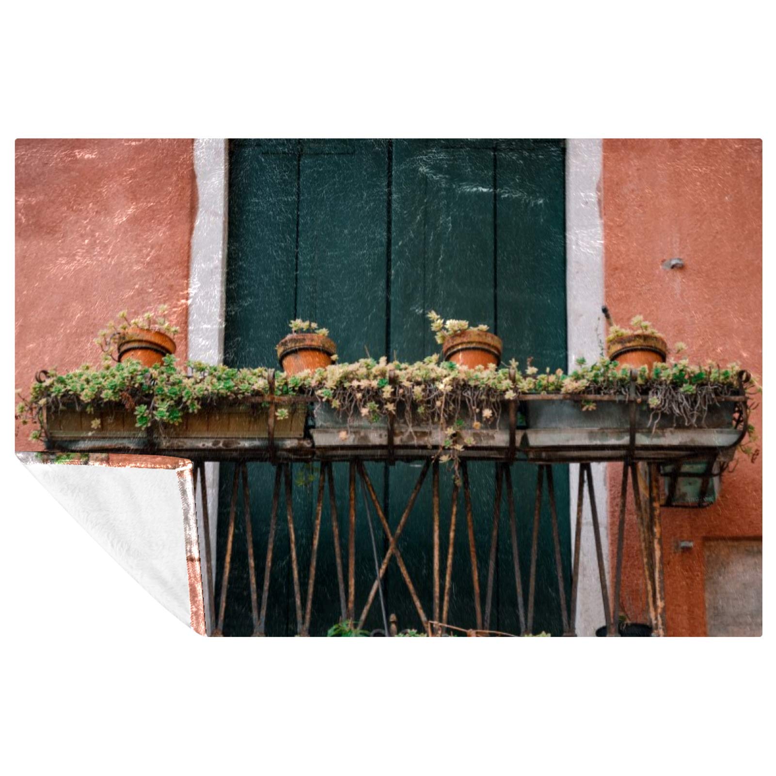 Couverture en bois vert au motif fenêtre pour décorer le canapé