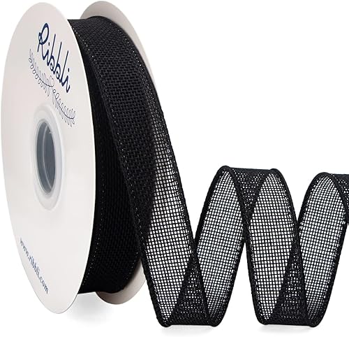 Miniatura 7 de Ribbli - Cinta de arpillera blanca con alambre, 1 pulgada x 20 yardas continuas, cinta blanca con alambre para coronas, arcos grandes, decoración