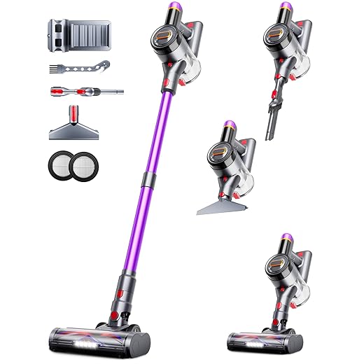 Cordless Vacuum Cleaner, 550W/45Kpa/60Mins Stick Vacuum, Anti-Tangle Vacuum Cleaners for Home with Self-Standing, LDE Display, 8-in-1 Wireless Vacuum for Carpet Pet Hair Hardfloor