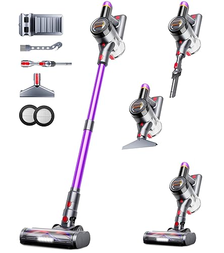 VIAFLY Cordless Vacuum Cleaner, 550W/45Kpa/60Mins Stick Vacuum, Anti-Tangle Vacuum Cleaners for Home with Self-Standing, LDE Display, 8-in-1 Wireless Vacuum for Carpet Pet Hair Hardfloor