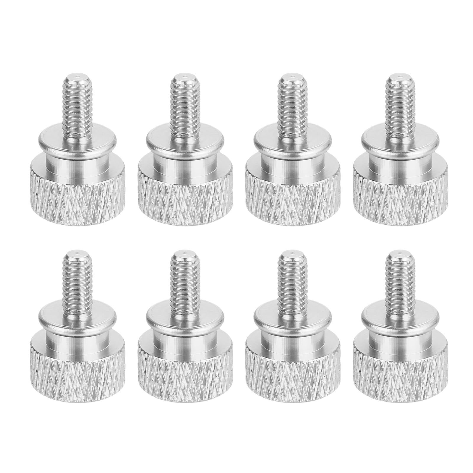 MECCANIXITY 8Pcs M4x0.7mm Aluminum Thumb Screws, 12x18mm(ODxH) Computer Case Thumb Screws for PC Side Panel Motherboard Mounting Screw, Silver