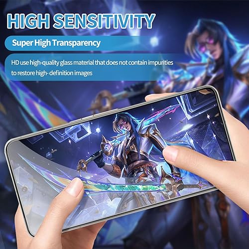 Vista 4 de Paquete de 3 protectores de pantalla de vidrio templado aplicables para Google Pixel 8 Pro de 6.7 pulgadas, compatible con identificación de huellas