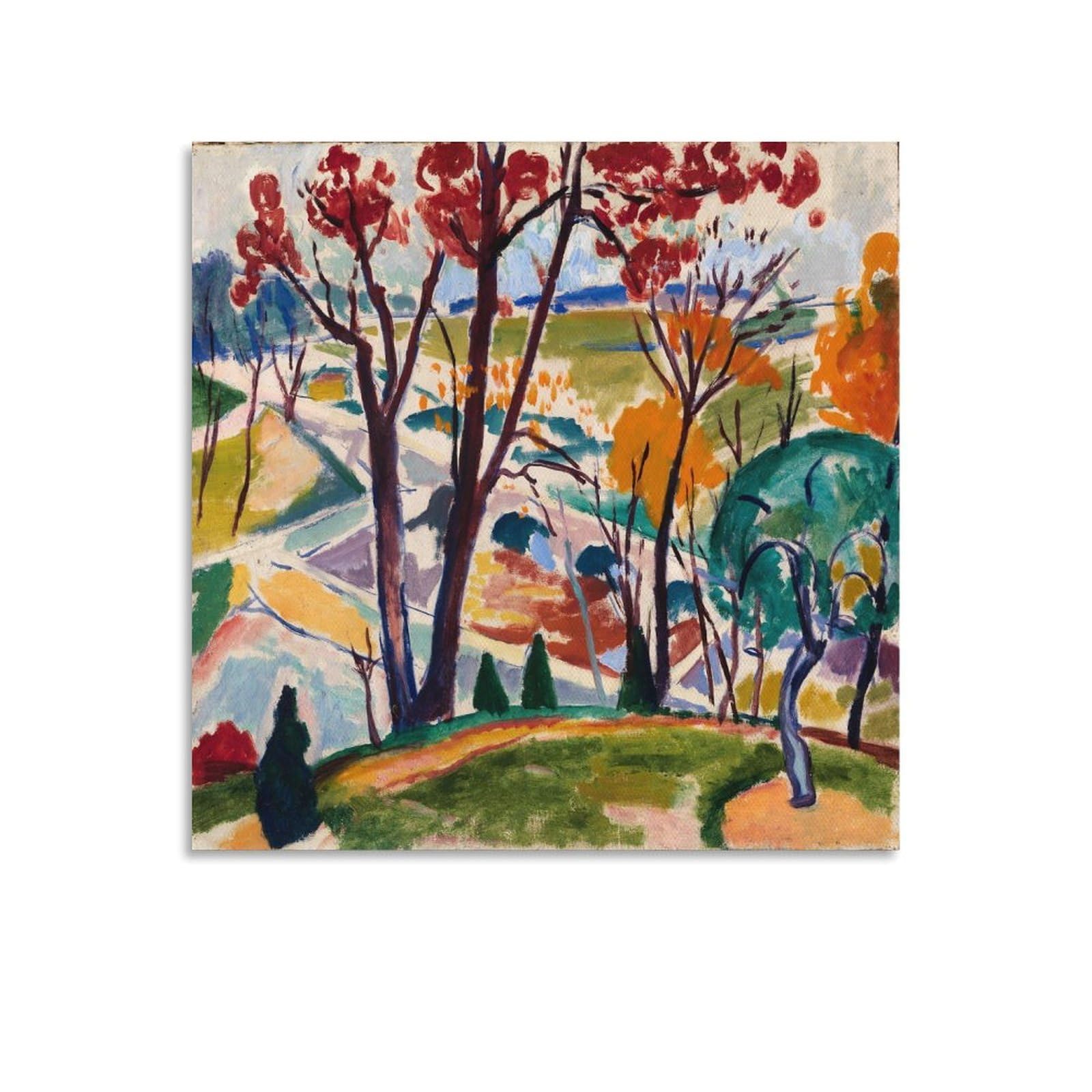 KLAGCBDF Henry Lyman Sayen Landscape, Bridge, Huntingdon Valley Picture Print Canvas Poster Wall Paint Art Posters Decor Modern Home Artworks 24x24inch(60x60cm)