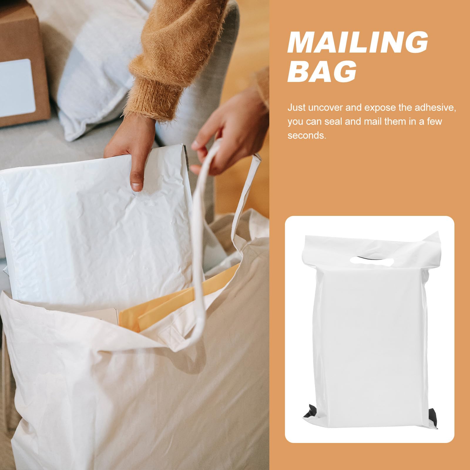 BETOOKY Buste per Spedizione Abbigliamento 100 Pezzi Buste in Polietilene Addensate 26x33 Cm Manico e Chiusura Adesiva per Imballaggio e Spedizione Abiti