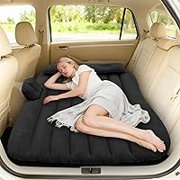 Vista 1 de Colchón inflable de aire para automóvil, cama de asiento trasero con bomba de aire, 53 x 32.6 pulgadas, portátil, grueso, para automóvil, viajes