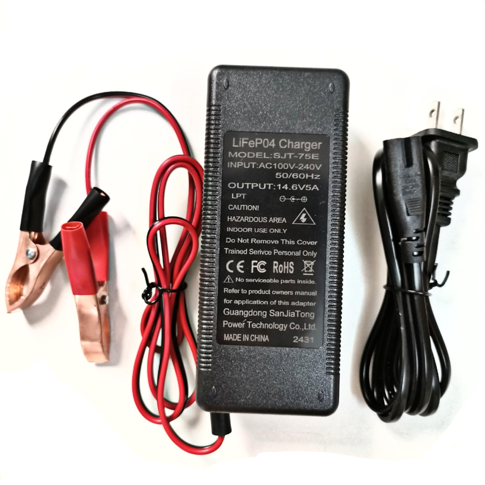 HERISKEER 14.6V 5A LiFePO4 Battery Charger for 12V LiFePO4 12AH-60AH Battery, 2-Stage Smart with LED Indicator Special for LiFePO4 Rechargeable Lithium Iron Phosphate Battery Charger