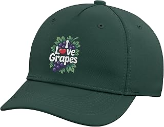 I Love Grapes Purple Grapevine Fruit Vine Leaves Adjustable Baseball Hat