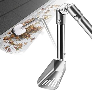 Gutter Cleaning Tools, 6.4FT Gutter Cleaner with Pole & Gutter Brush, Gutter Cleaning Tools