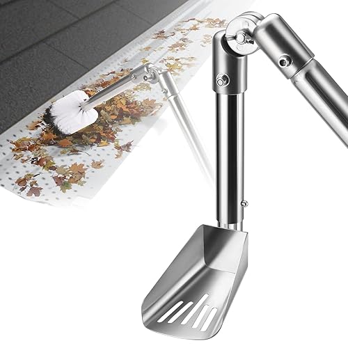 Gutter Cleaning Tools, 6.4FT Gutter Cleaner with Pole & Gutter