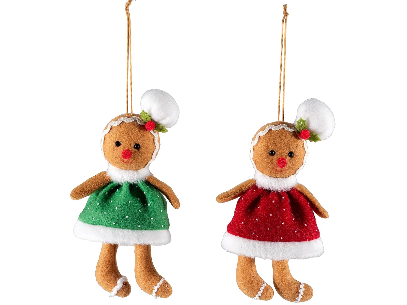 Juego de 12 adornos navideños para colgar en forma de Omini pan de jengibre de tela