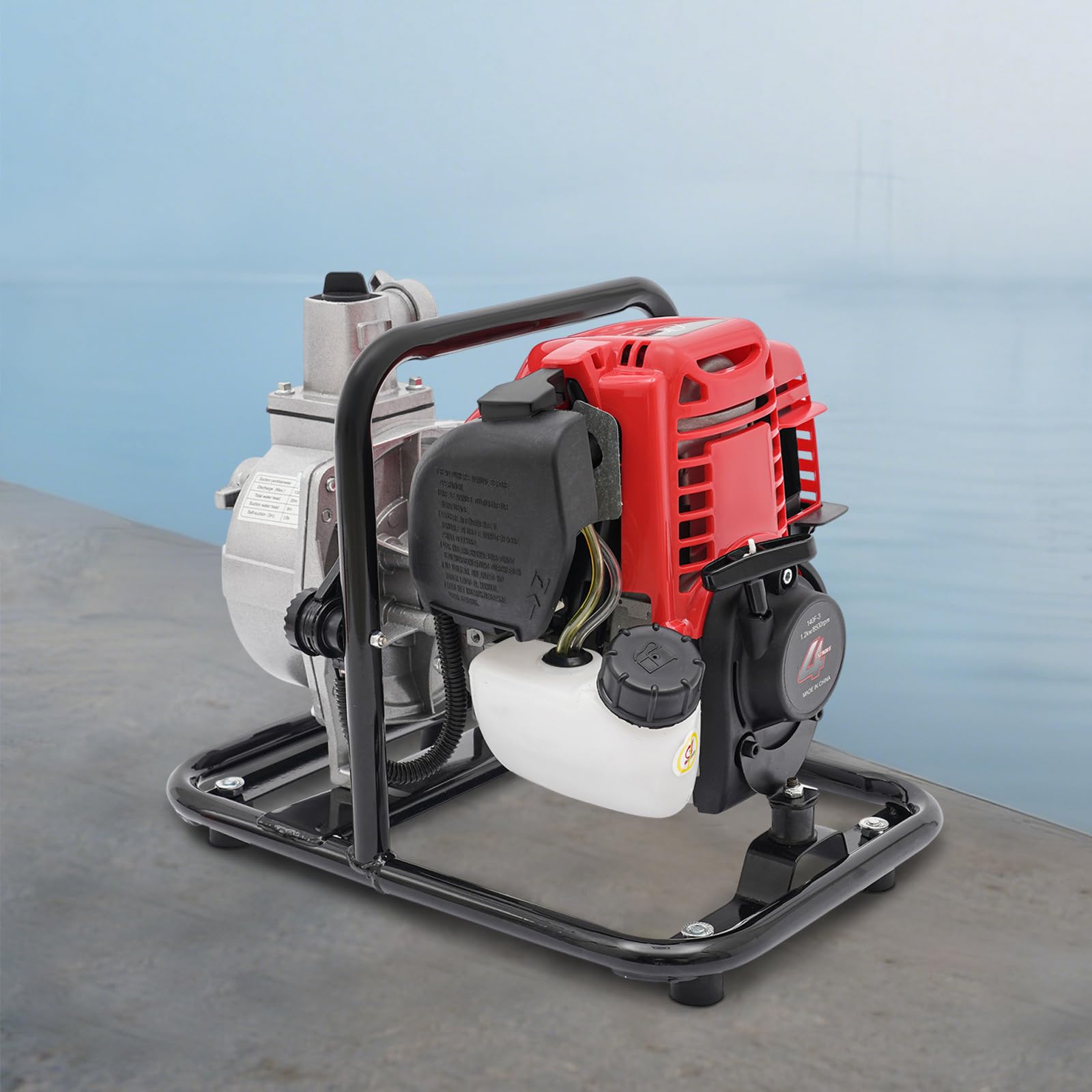 Bomba de agua de gasolina de 4 tiempos, 38 cc, 1,2 kW