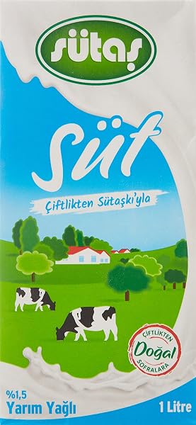 Sütaş Yarım Yağlı Süt 1 lt