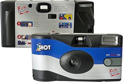 Miniatura 4 de Cámara desechable de 1.378 in Cámara de película de uso único One Shot Cámara de película de un solo uso, incluye 400 exposiciones ASAISO 27 con