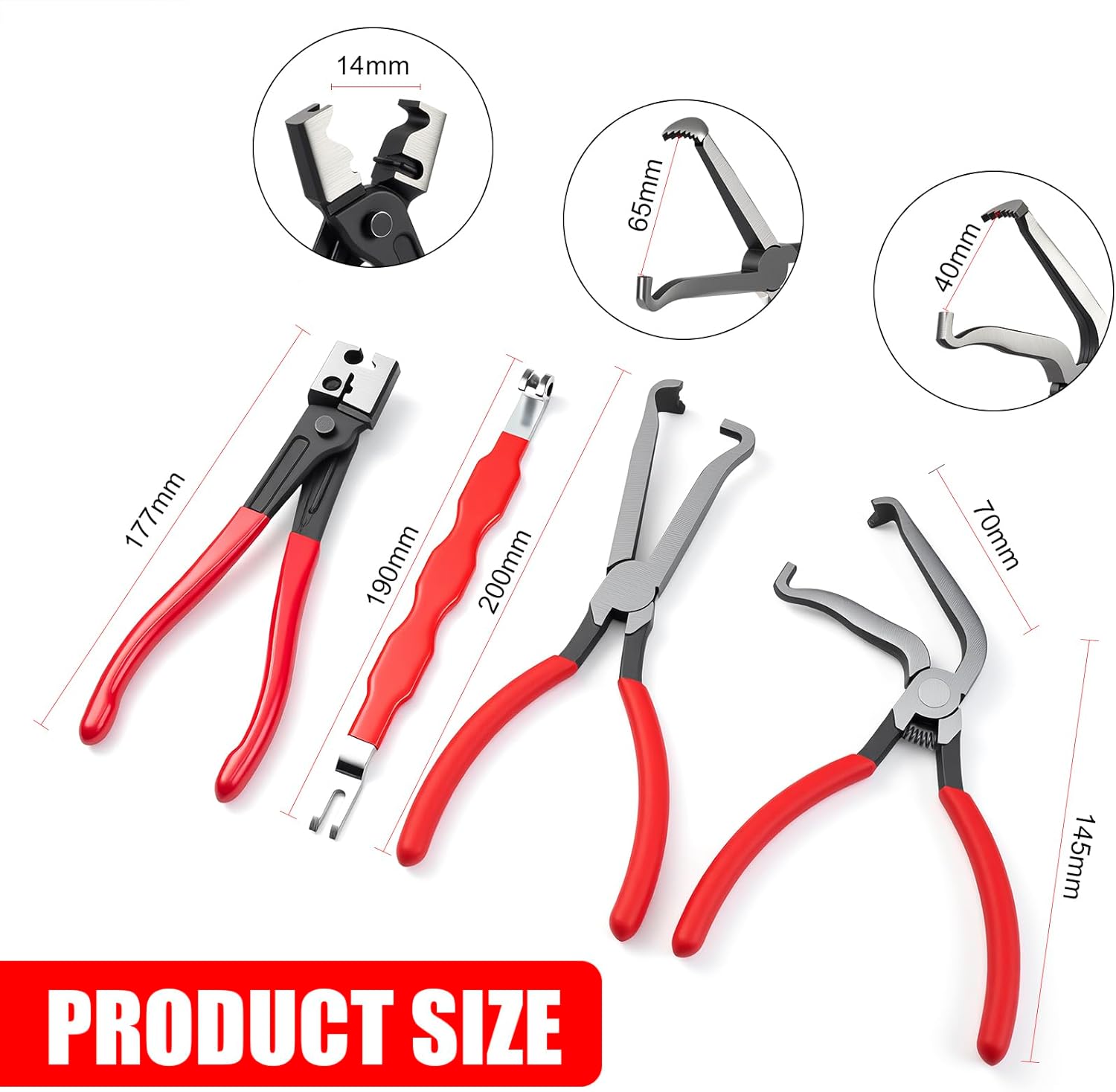 SKOCHE 7 Piece Electrical Disconnect Pliers with Terminal Pin Removal Tool Kit, Black Gloves, Automotive Electrical Plug Connector Disconnect Tool for Cars, Connector Separator and Hose Clamp Pliers