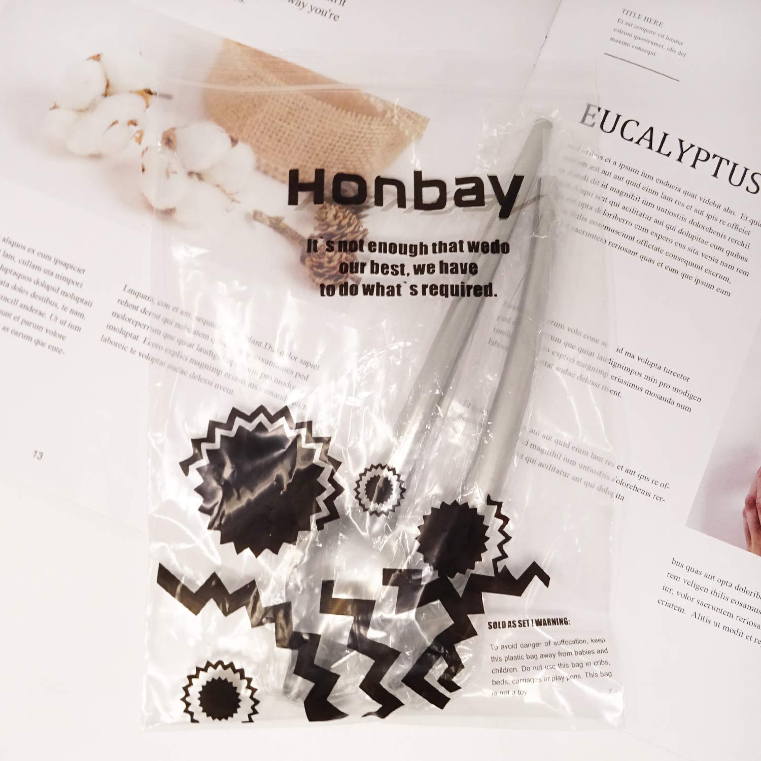 Honbay - Cucharas de acero inoxidable para decoración de platos, 2 unidades