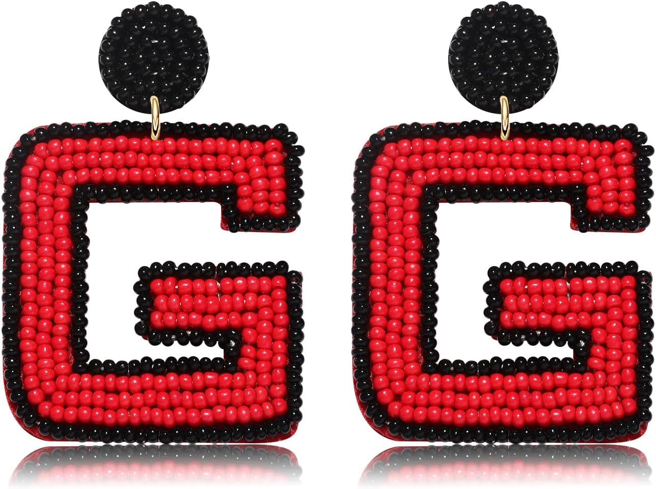 Game Day Earrings for Women Beaded Dangle Earrings #1 Hand Post Earrings Handmade Sports Earrings Party Favors Jewelry Gift