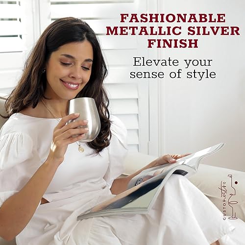 Miniatura 15 de Gusto Nostro Cubo enfriador de vino de mármol, enfriador de botellas de vino de 25.4 fl oz y enfriador de champán para fiesta, cocina, decoración