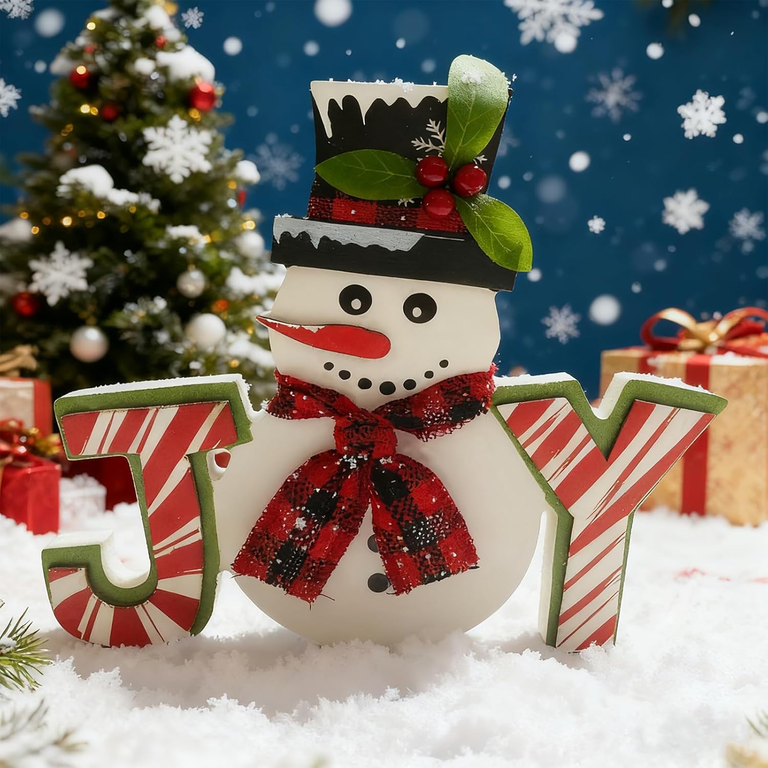 Christmas Decorations Indoor, Wooden Snowman Decor, Winter Christmas Block Joy Sign, Indoor Snowman Decorations for Home Mantel Shelf, Xmas Holiday Party Christmas Decorations Indoor, Wooden Snowman Decor, Winter Christmas Block Joy Sign, Indoor Snowman Decorations for Home Mantel Shelf, Xmas Holiday Party