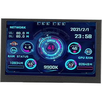 Bewinner 5 inch IPS USB-C Screen PC CPU GPU RAM Data AIDA64 Computer Temperature Display ITX PC Case Display