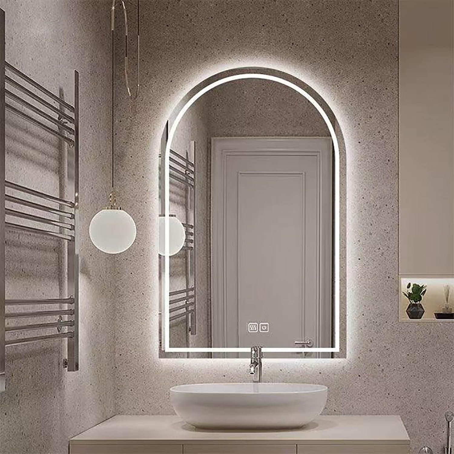 Miroir de courtoisie LED avec variateur et fonction antibuée active