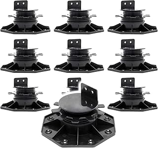 XPOtool Set 10x Stelzlager für Terrassen, 2700kg, 33-64mm, höhenverstellbare Stellfüße für Terrassendielen, Platten und Planken