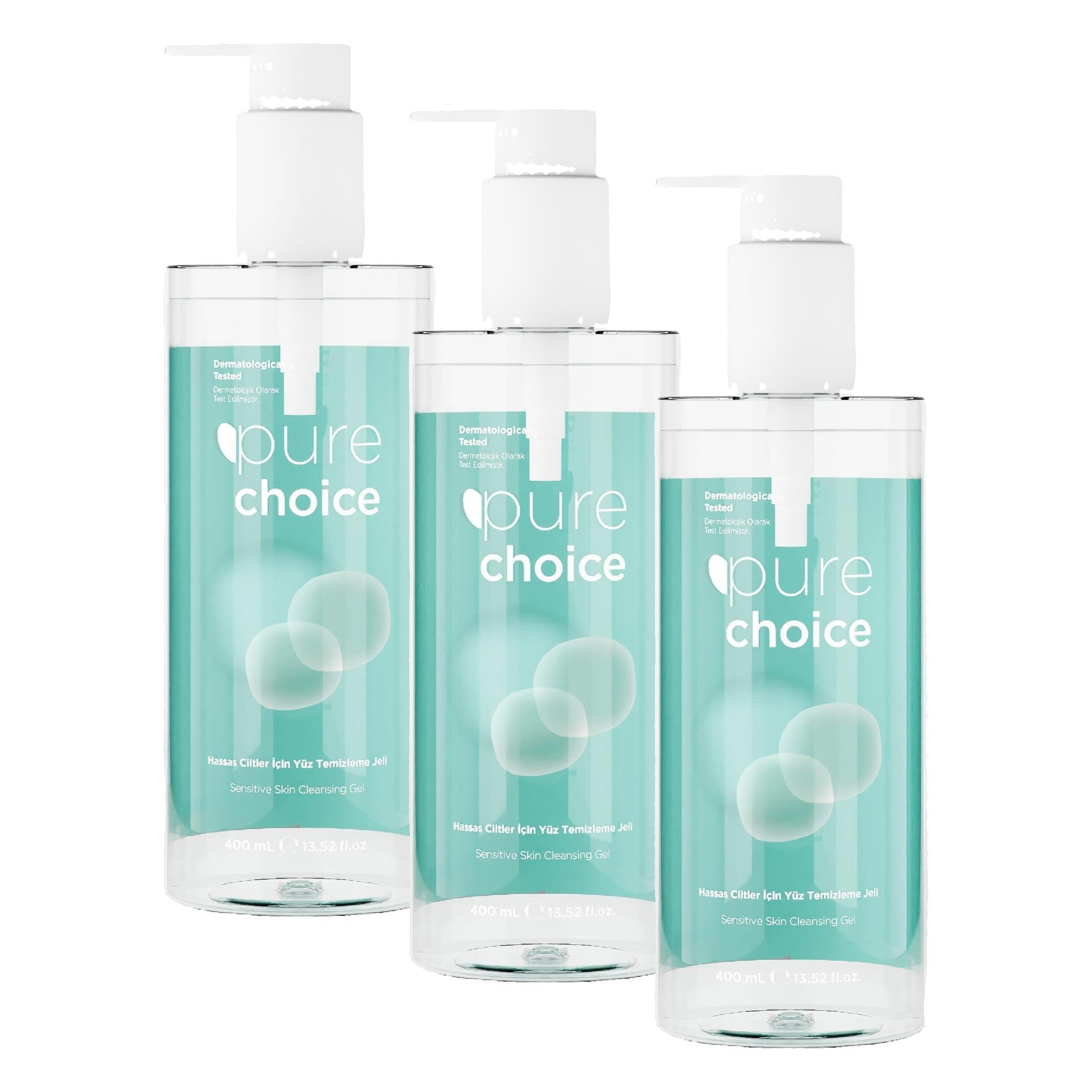 Pure Choice Hassas Ciltler için Yüz Temizleme Jeli 400 Mililitre (3 paketi)