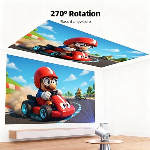 Miniatura 2 de Proyector con WiFi y Bluetooth, mini proyector, compatible con Android 11.0, proyector de película portátil Android 11.0, rotación de 270,