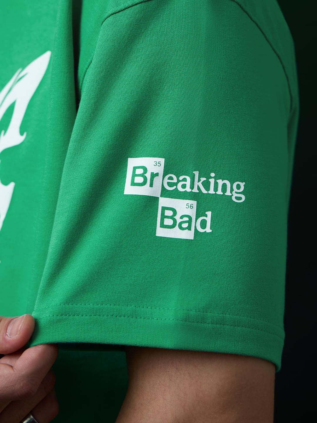 The Souled Store Breaking Bad: Heisenberg Oversize T-Shirt Uomo Ragazzo Manica Corta Girocollo Verde Cotone Stampa Grafica