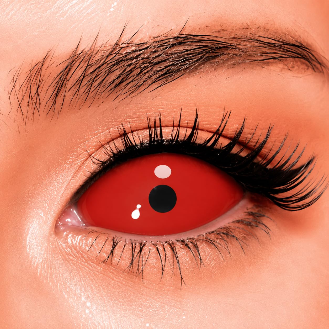 Soczewka kontaktowa twardowkowa - Narrow Red - 1 para 2 soczewek - Do uzytku przez 1 rok - Bez mocy - COSPLAY - HALLOWEEN