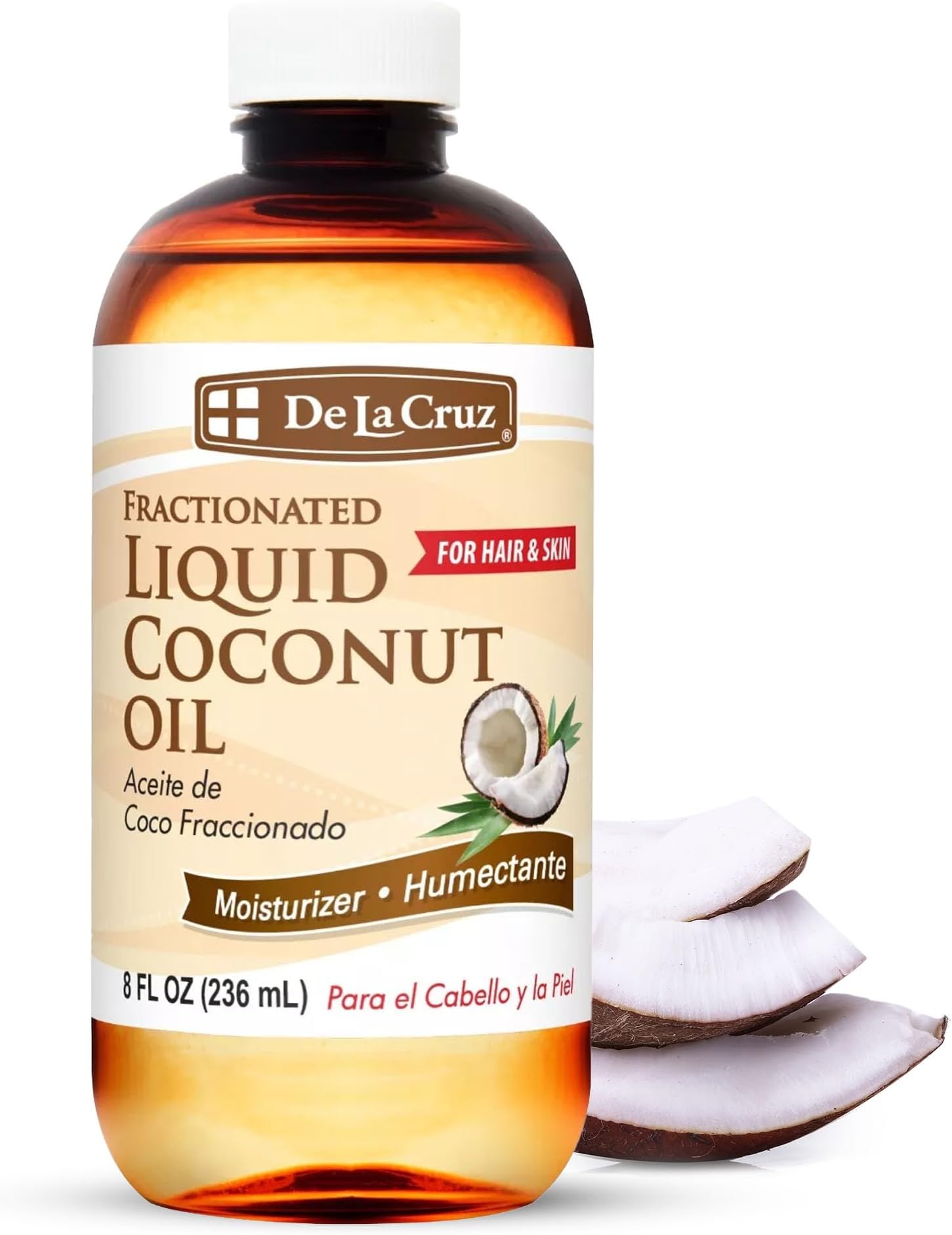 Fractionated Liquid Coconut Oil for Skin & Hair, 8 FL OZ