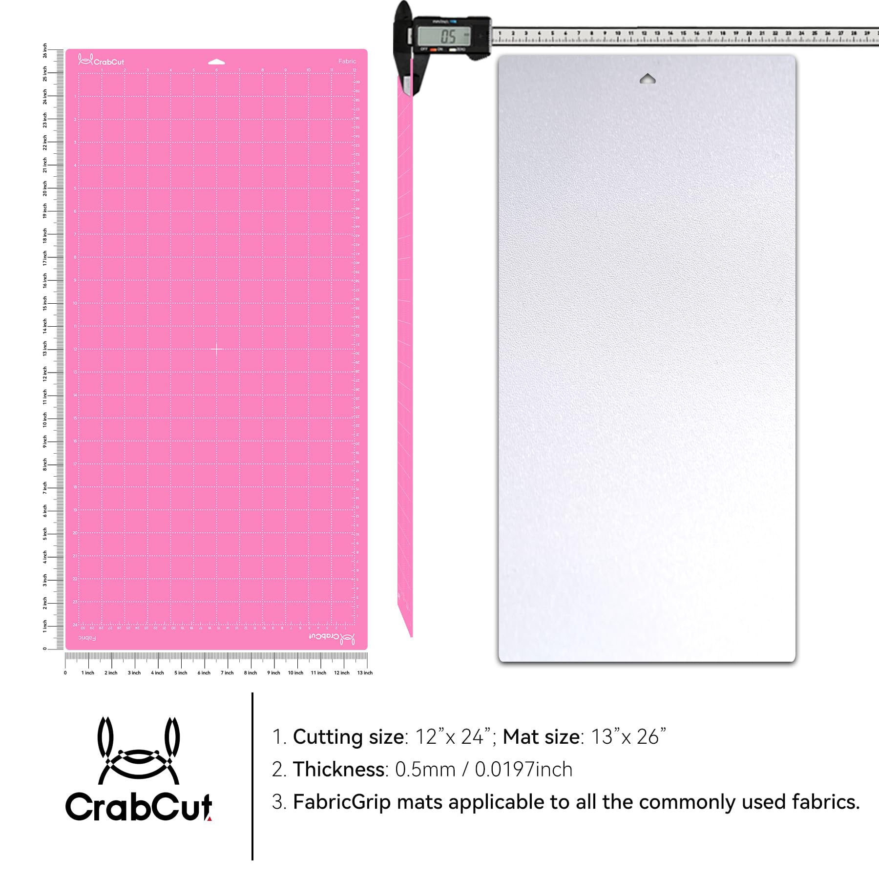 Alfombrillas de corte para Cricut/Siser: 12 x 24 pulgadas, adhesivo de tela, duradero, duradero, tapete de corte de repuesto para Cricut Maker 3/Maker/Explore 3/Air 2/One/Siser Juliet/Romeo