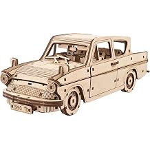 UGEARS Flying Ford Anglia Harry Potter 3D Puzzle, Harry Potter Flying Car Building Kits for Adults, DIY Model Kit with Spring Drive