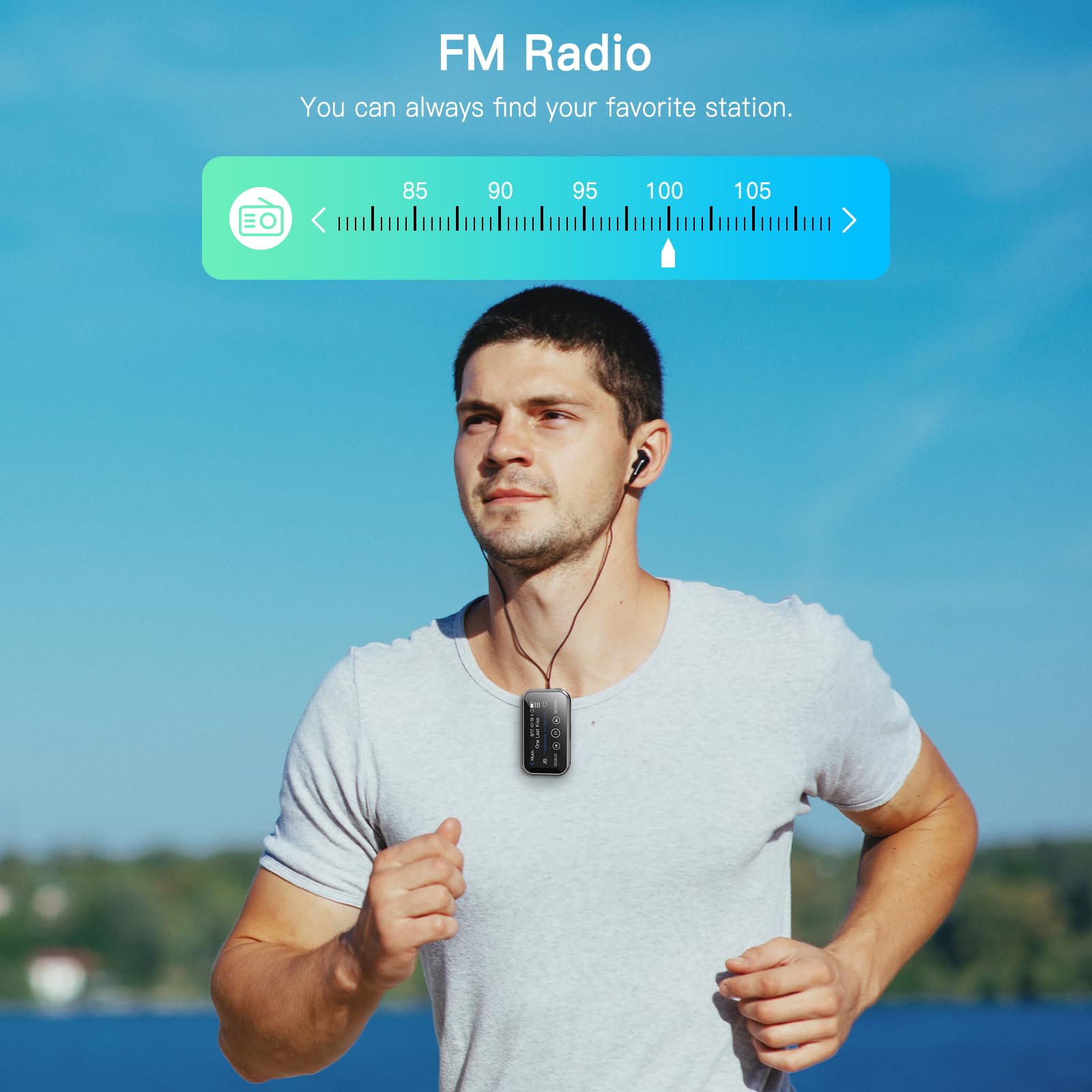 Reproductor de MP3 con Bluetooth, reproductor de música digital portátil de 32 G sin pérdidas con altavoz integrado, pantalla táctil completa de 1.45 pulgadas, libro electrónico, radio FM, diseño de