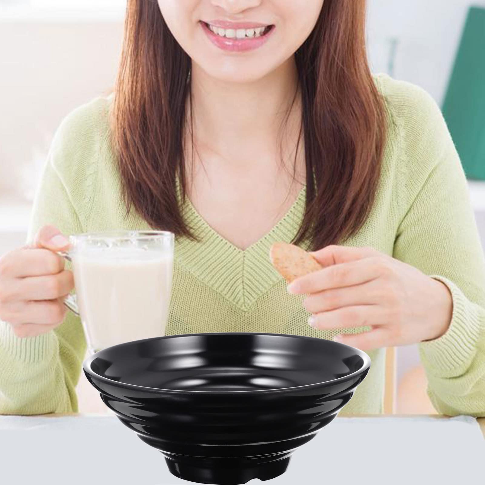 Cuenco Ramen Cuencos De Fideos De Melamina Asiático Chino Japonés O Pho Sopa De Arroz Fideos Cuenco De Cereales Negro 700ml