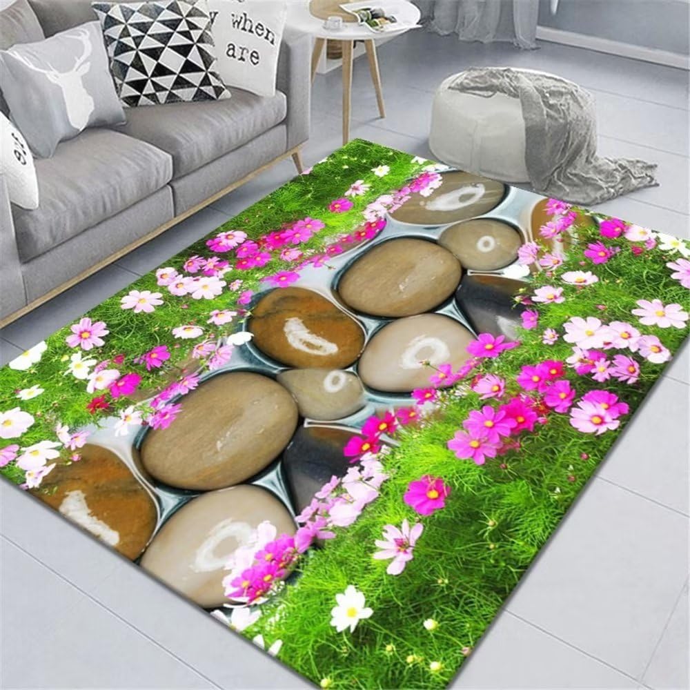 Tapis anti-acariens pour chambre adulte finies les allergies avec le motif pierre
