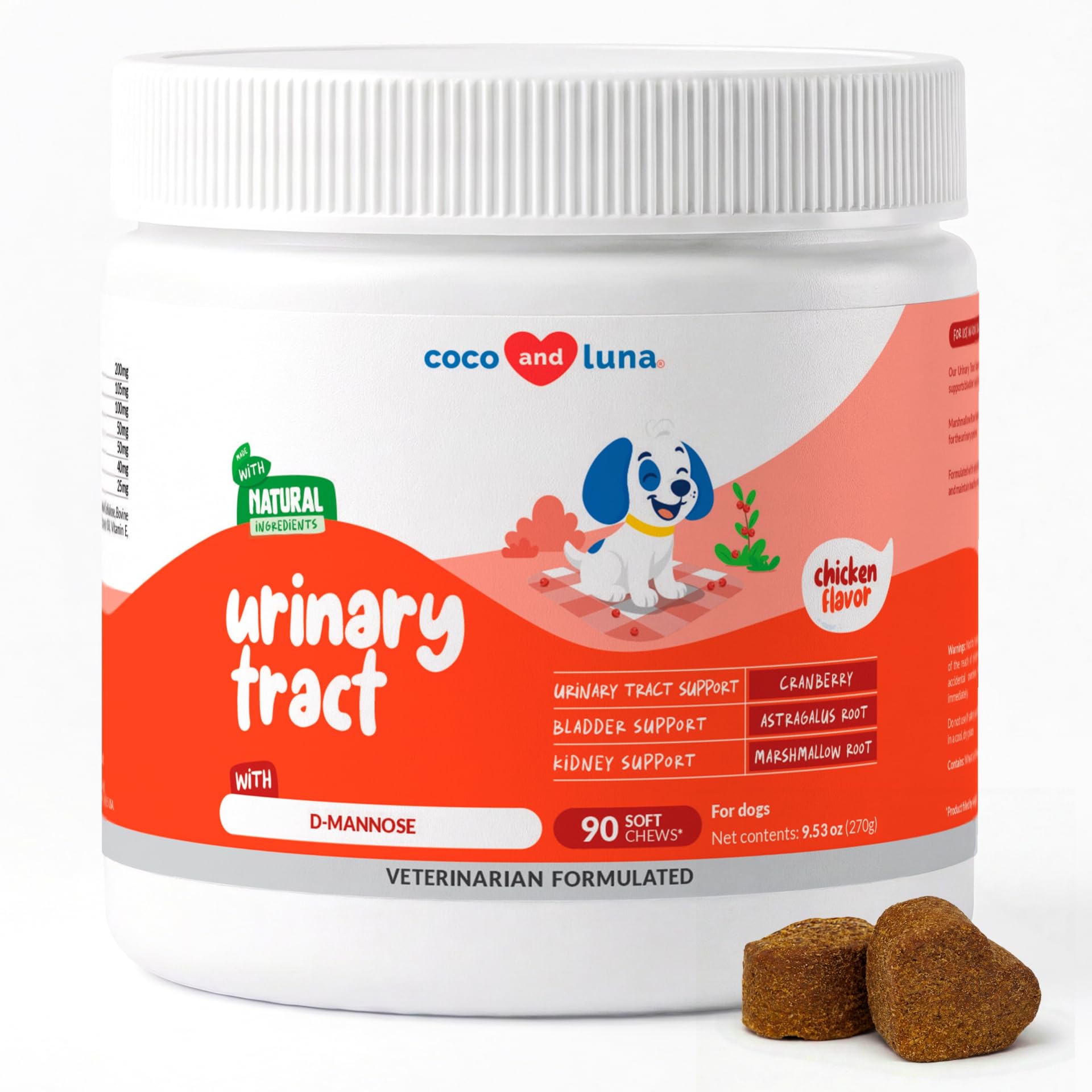 Cranberry for Dogs - 90 Soft Chews - Urinary Tract Support, Bladder Health, Dog UTI, Bladder Stones, Incontinence Support (Soft Chews)