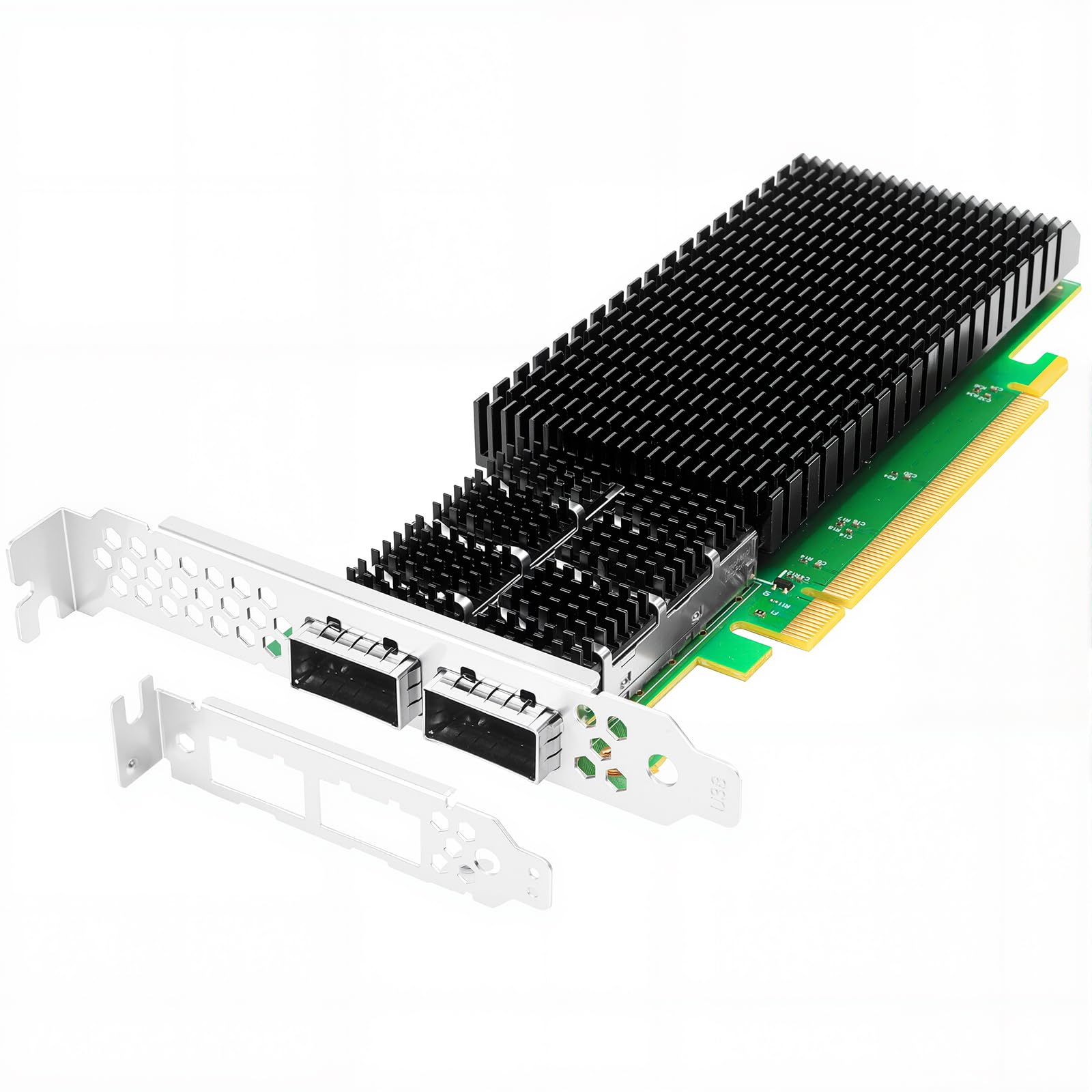 Euqvos Dual-Port QSFP56 200Gb/s Ethernet Network Adapter for Mellanox ConnectX-6 SmartNIC PCIe 4.0 x16 InfiniBand Adapter RDMA (RoCE) Support Windows/Windows Server/Linux