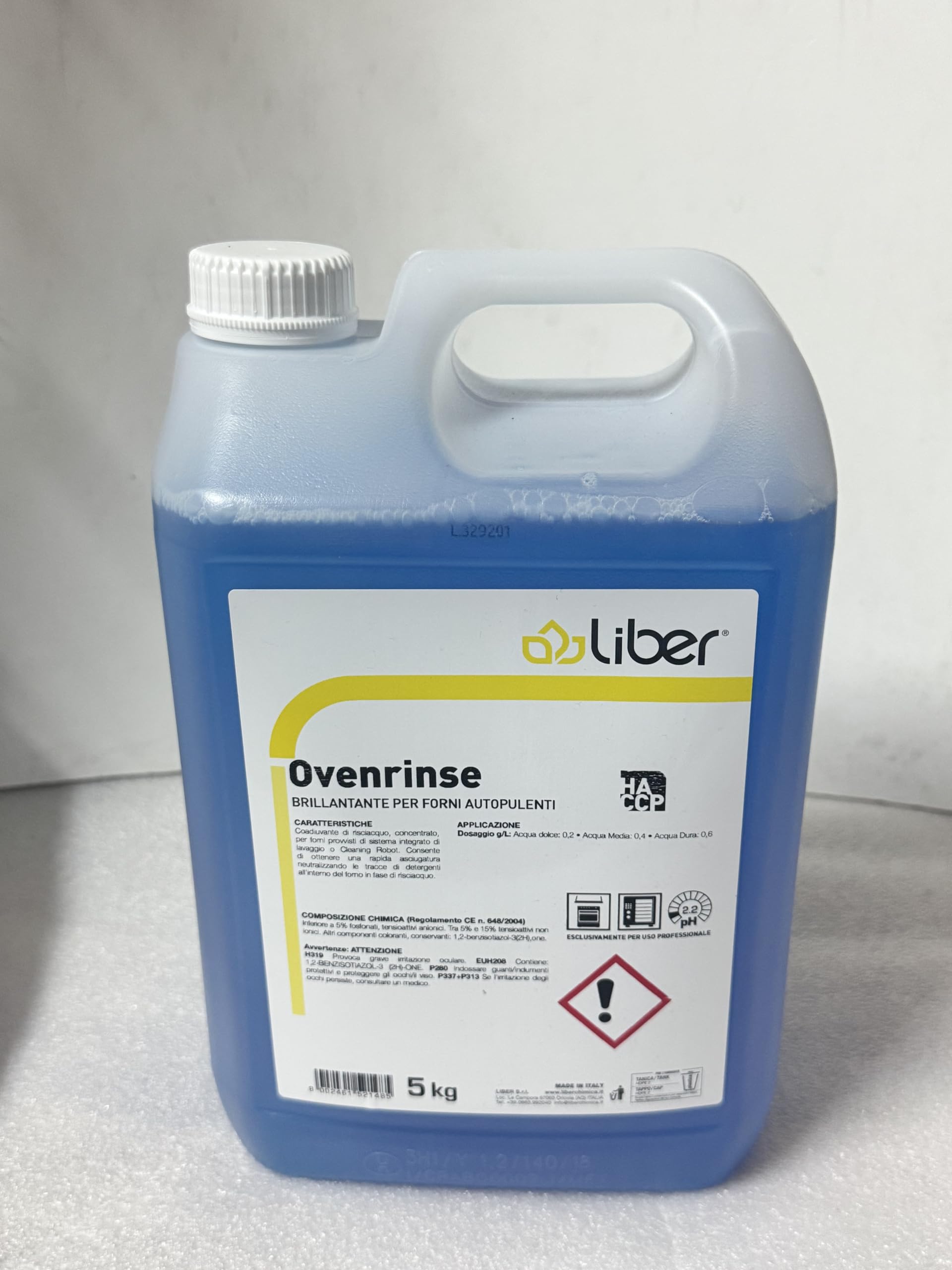 BRILLANTANTE PER FORNI AUTOPULENTI OVENRINSE Liber 5 Kg