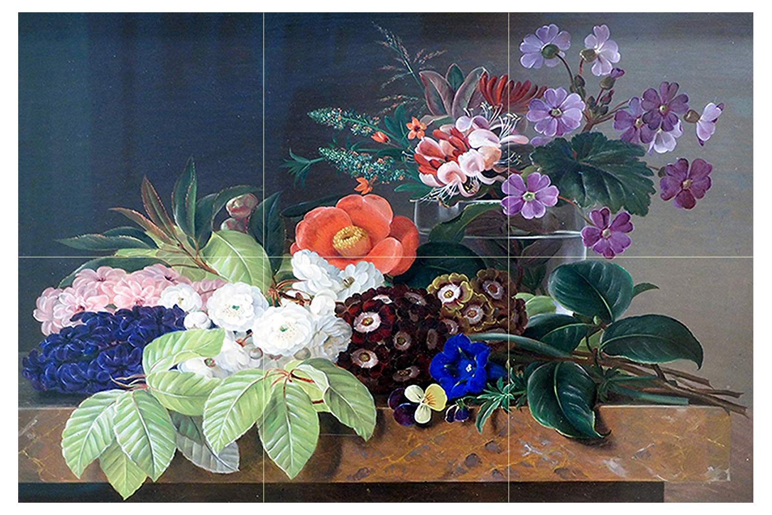 Still Life of Flowers by Johan Laurentz Jensen Hyacinth Leaves