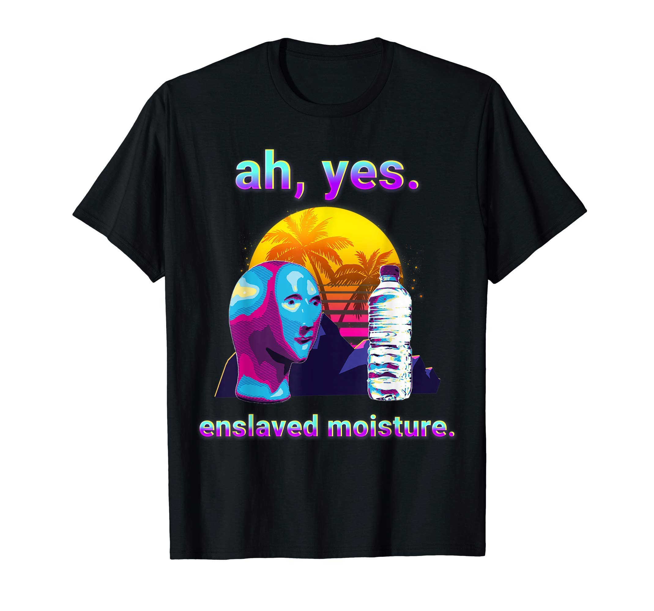 Ah Yes Enslaved Moisture Dank Meme Retro 80s Vaporwave T-Shirt
