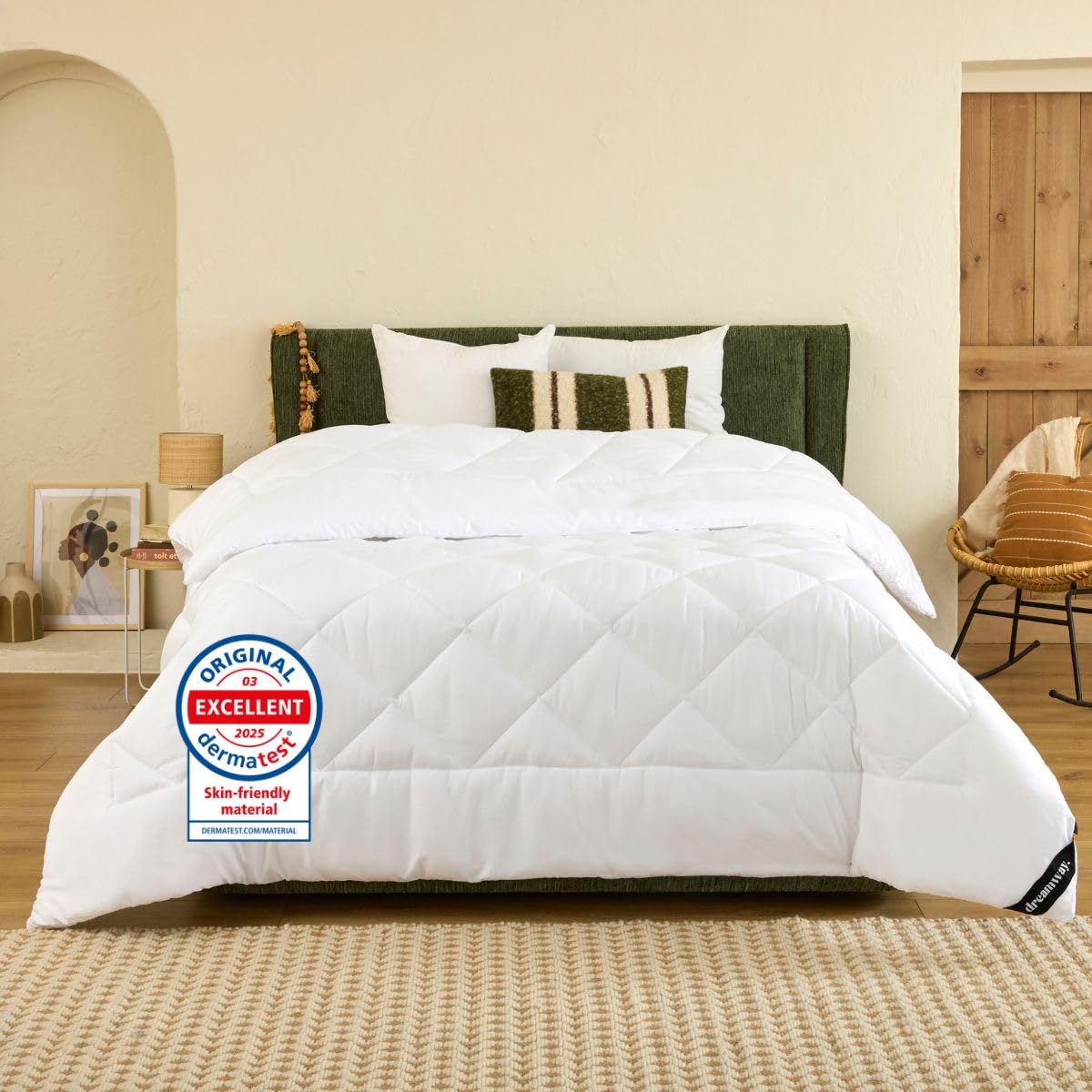 DREAMWAY - Edredón Cama 180 Entretiempo, Relleno Nórdico 240x260 cm de Fibra 300 gsm- Edredon Nordico Matrimonio Cama 180/160, Ligero, Suave, Transpirable para Otoño e Invierno, 260x240 cm OEKO-TEX STANDARD 100