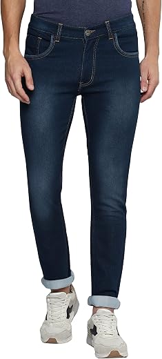 Allen Cooper Slim Mid Rise Stretchable Denim Jeans for Men