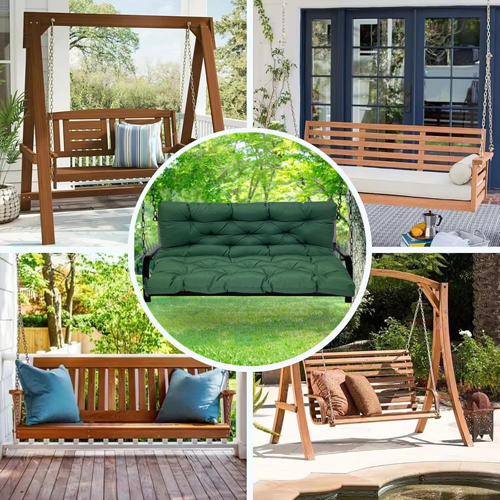 Cuscini per Dondolo a 2/3/4 Posti Impermeabili, Cuscino per Panca da Giardino Con Schienale e Lacci, Cuscino per Sedia a Dondolo Cuscino di Ricambio per Dondolo da Giardino,Dark grey,150x100x10cm