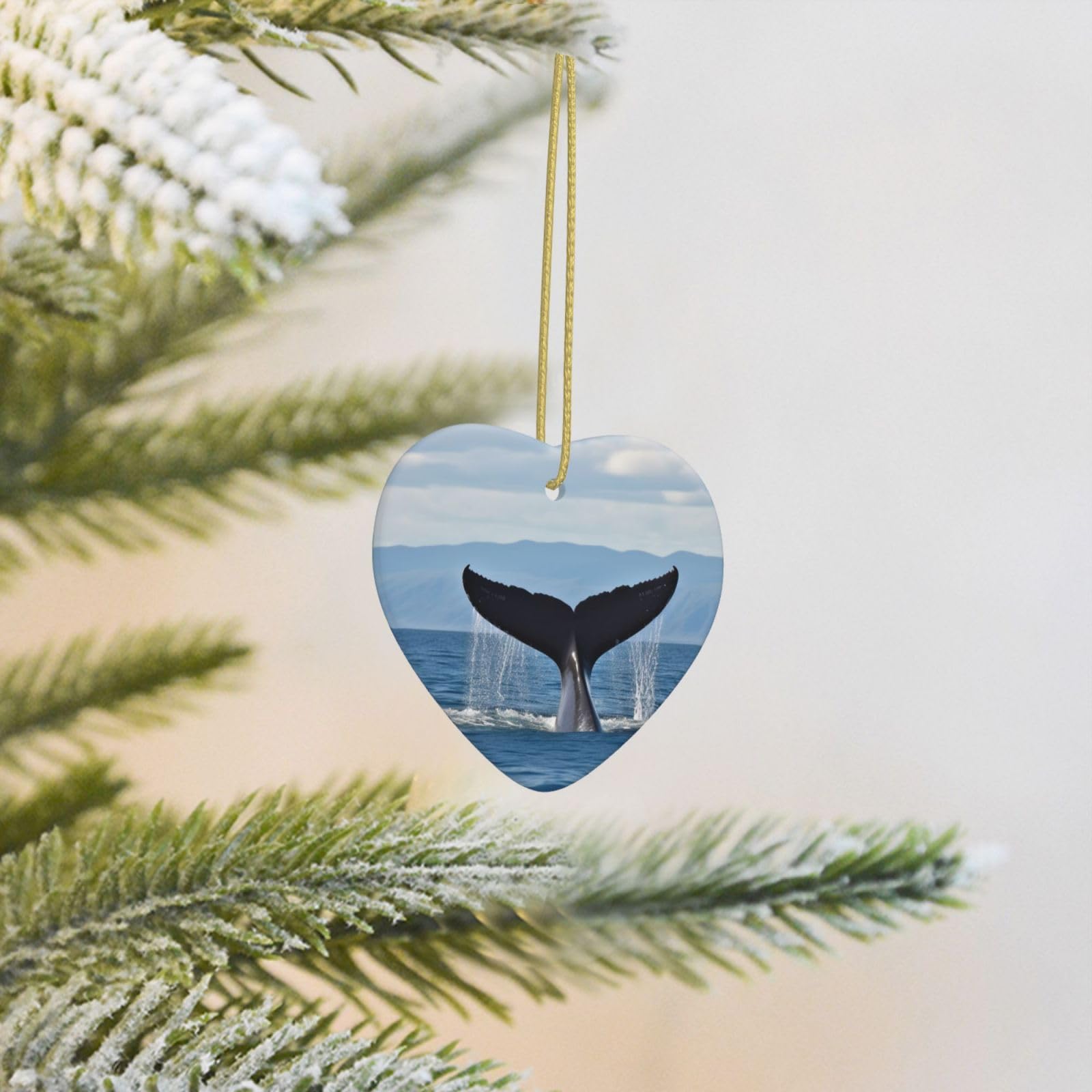 2025 Christmas Tree Decoration Hanging Heart Ornament Whale Tail Ceramic Ornaments Christmas Tree Decorations Round Pendants for Xmas Tree Winter New Year Party Supplies