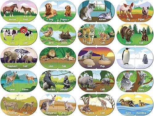 Miniatura 2 de MasterPieces Juegos para niños - Juego educativo de rompecabezas a juego de animales - Juego para niños y familia - Ríe y aprende